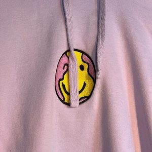 Lavender Smiley Earth Hoodie XXL